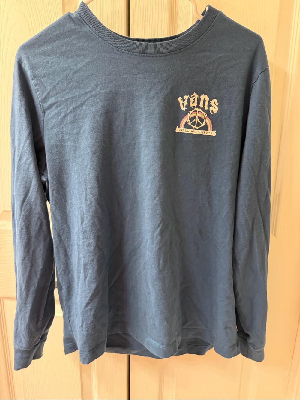 Vans Navy Blue Long Sleeve Tee with Small Chest Logo